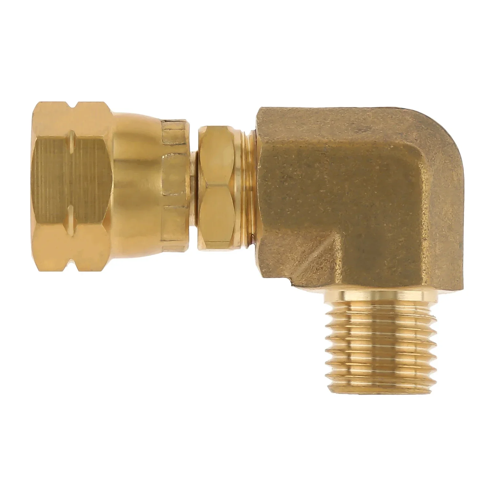 Solid Brass Gas Connection 90 Degree Angle Elbow 1/4 In Left Hand Thread LPG Cooker Hose Adapter Connector for Gas Stove/Bottle