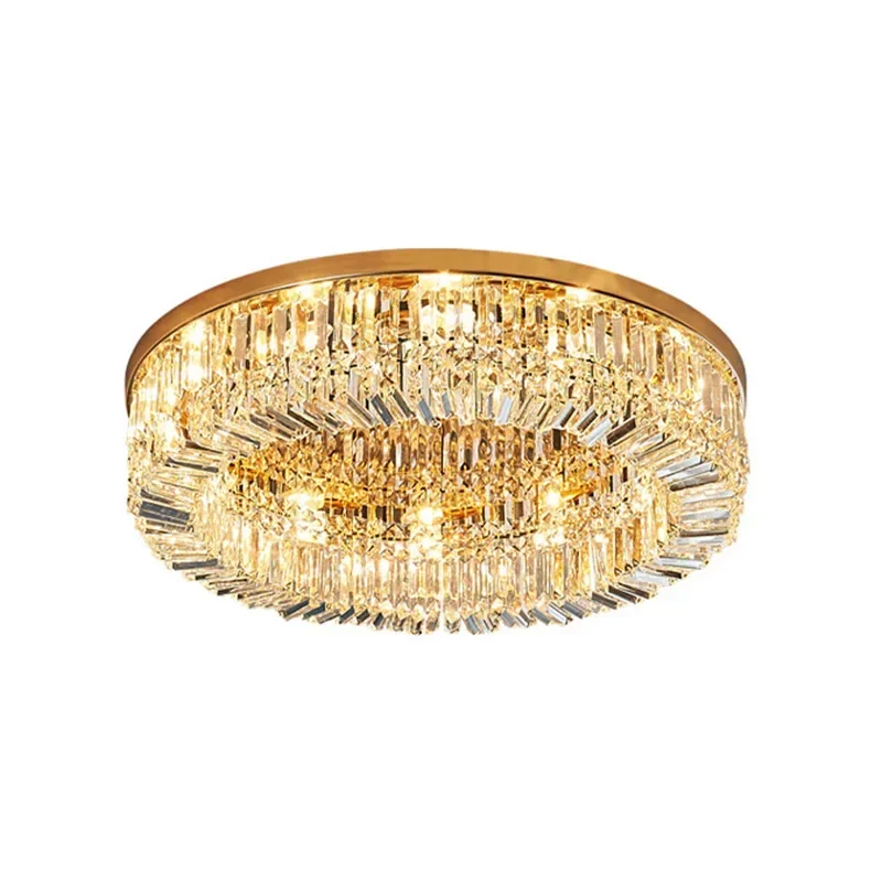 Luxury Modern Minimalist Crystal Glass Round Ceiling Chandelier For Home Living Room Bedroom Study Led Indoor Lighting Decor