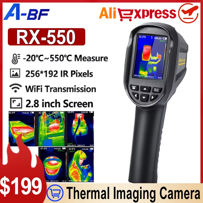 A-BF Infrared Thermal Imager RX-500 HD Digital Display PCB Circuit Floor Heating Pipe Test Precise Handheld Thermal Image Camera