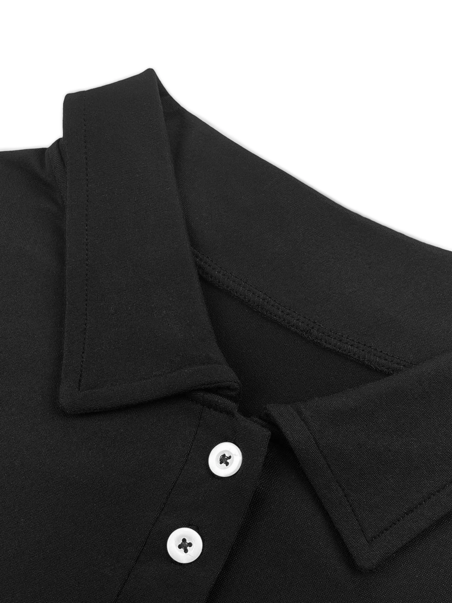Minimalistisches Herz-EKG-Linien-Grafik Damen Kurzarm-Poloshirt mit Kragen, Schlanker Schnitt, Tägliches Casual-Sommer-Oberteil – Detail 6