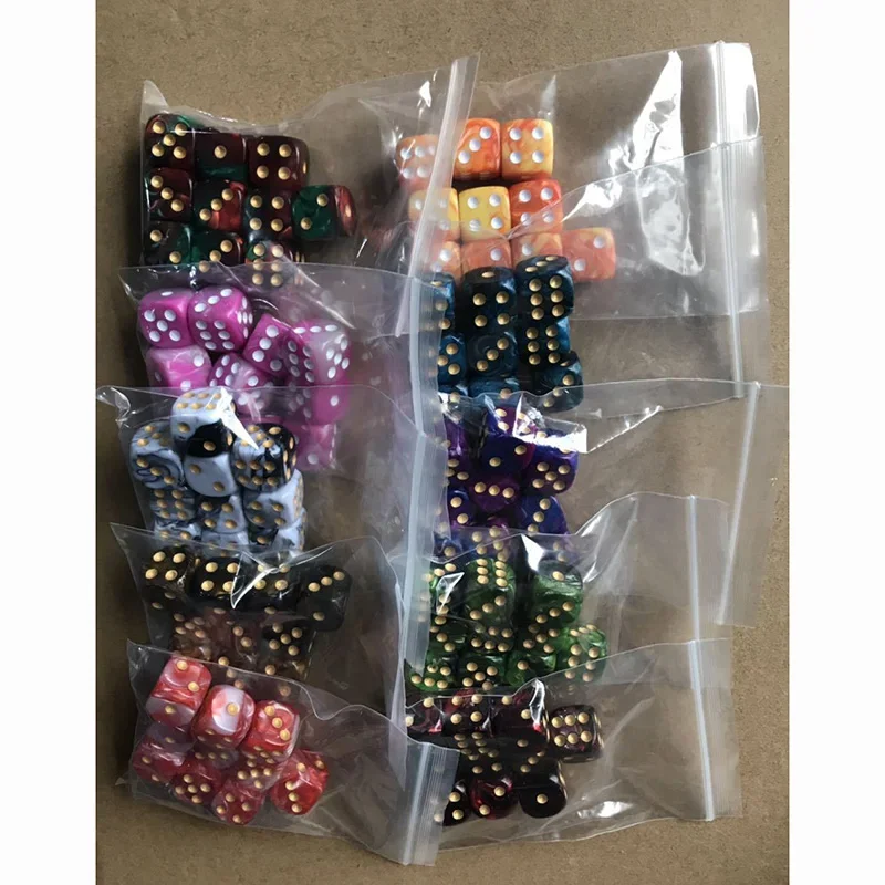 5pcs/set Two-color Dice Puzzle Game 15 Kinds Colorful Point Dice  Funny Game 16mm