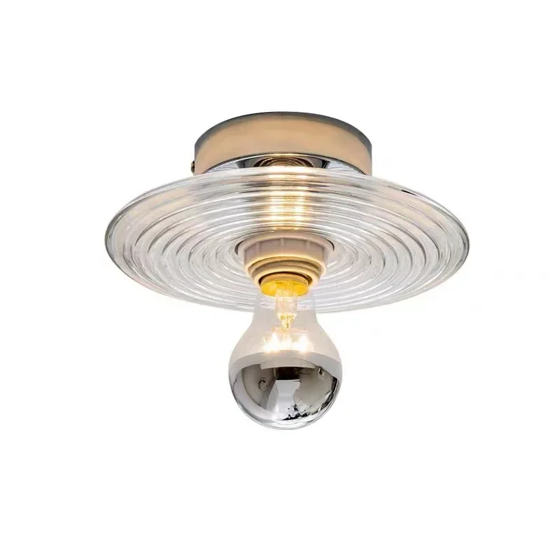 

Corrugated simple wall lamp medium antique glass designer tonality background wall aisle porch corridor decorative ceiling lamp