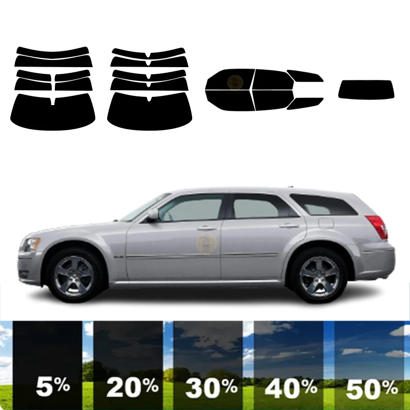 

precut Removable Window Tint Film For Car 100% UVR 5%-35%VLT Heat Insulation Carbon ﻿For DODGE MAGNUM 4 DR WAGON 2005-2008