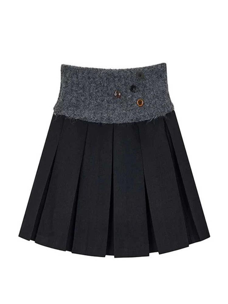 Gonna scozzese midi da donna autunno inverno Gonna preppy a trapezio Patchwork Estetica vintage anni 2000 Gonna a pieghe Party Coquette Y2k