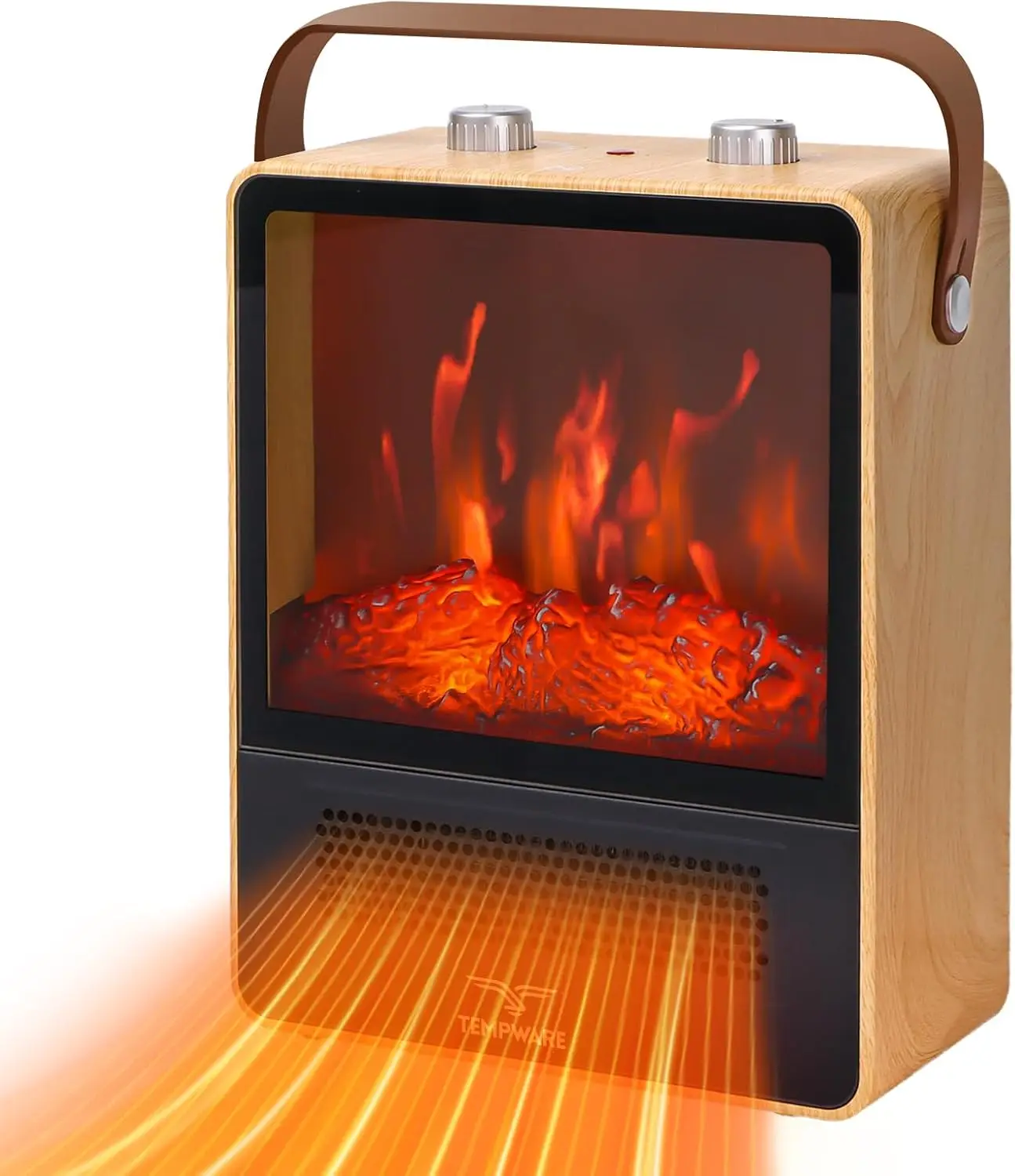 

Electric Fireplace Heater 1500W Portable Space Heater with Realistic 3D Flame Effect and Overheating Protection, Quiet Indoor