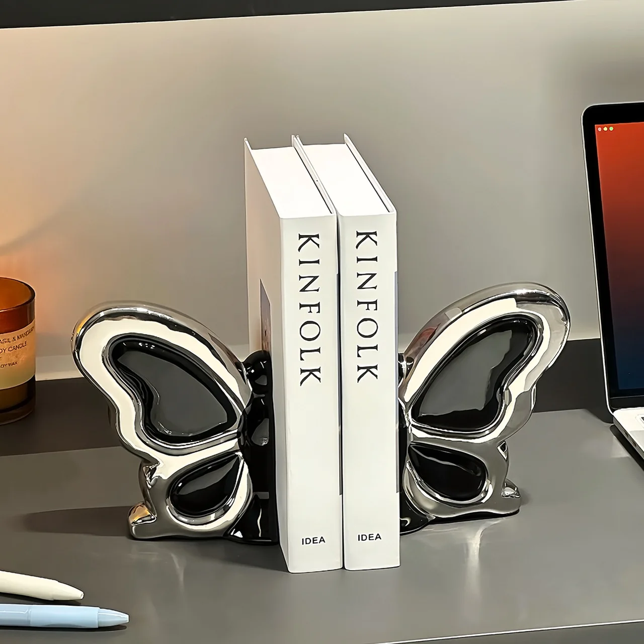 Yjq creative butterfly book file ornament high-end high-end living room entrance wine cabinet book home decoration