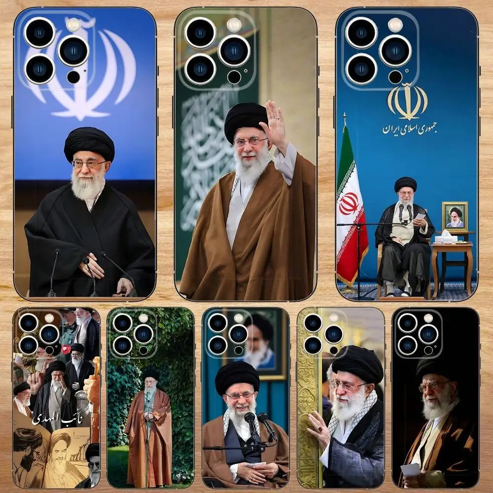 

Ali K-Khamenei Phone Case For iPhone 16,15,14,13,12,11,Pro,Max,Plus,Mini,X,XS,XR,8,7,6,S,Plus,SE Soft Black Case