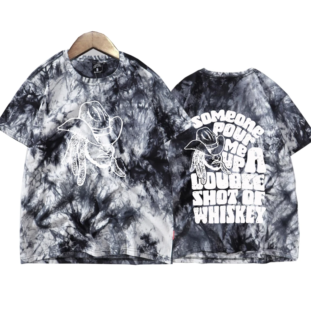 Shaboozey A Bar Song Tie Dye Shirts Unisex Round Neck Short Sleeve Popular Music T-Shirt Fans Gift