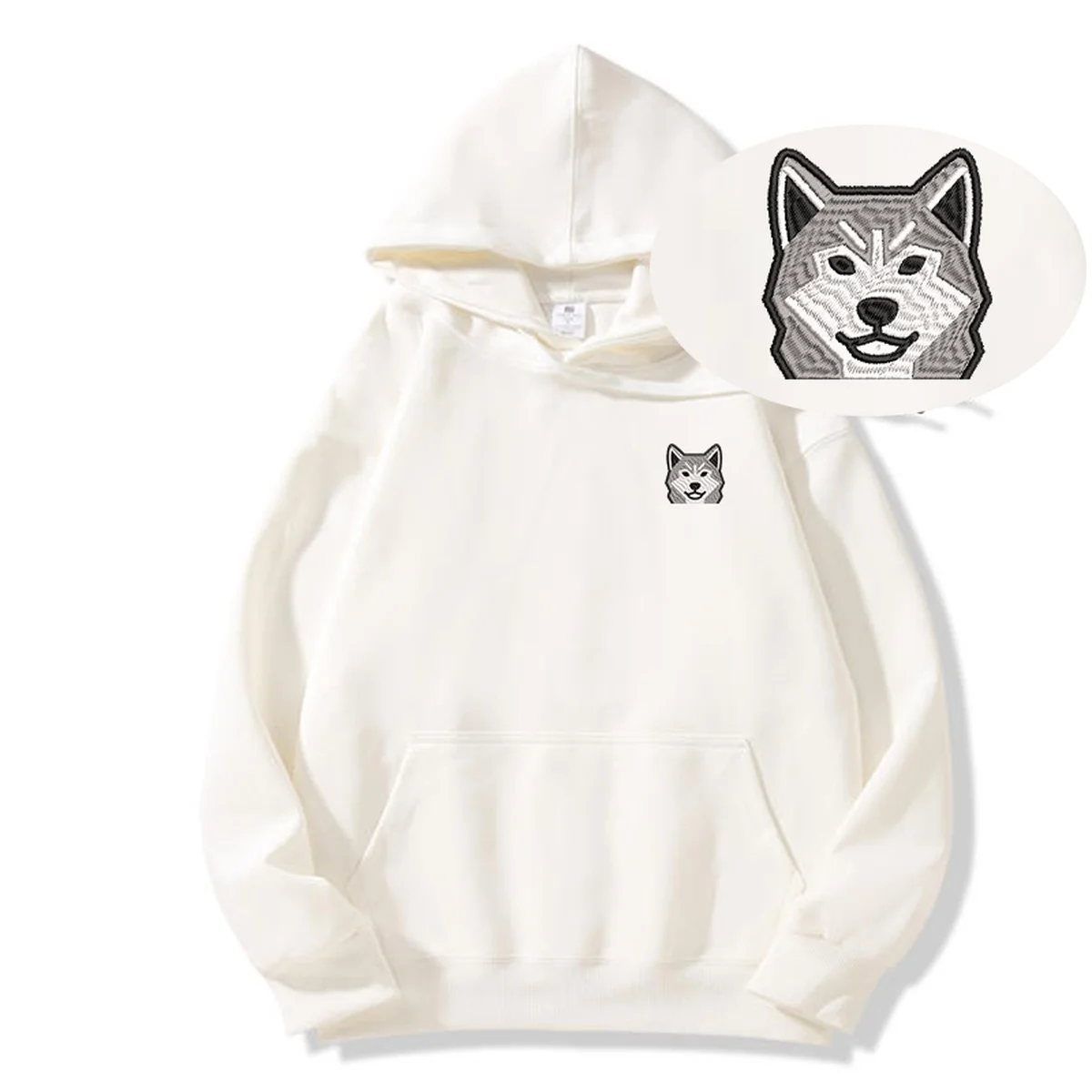 

Luxury Husky Embroidery Hoodie | Y2K for Men Women - sudadera hombre Streetwear Entertainment Embroideried Pullover Hoodies
