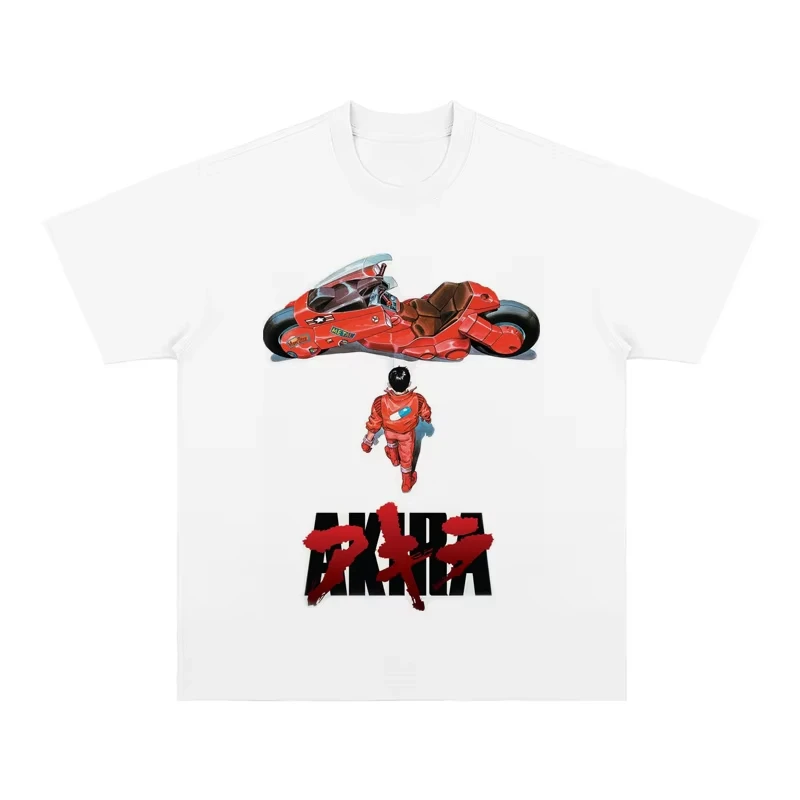 

Лето 2022, тяжелая футболка AKIRA Akira с короткими рукавами, винтажная уличная хлопковая футболка с принтом американского аниме для мужчин и женщин, спортивный топ на все случаи жизни