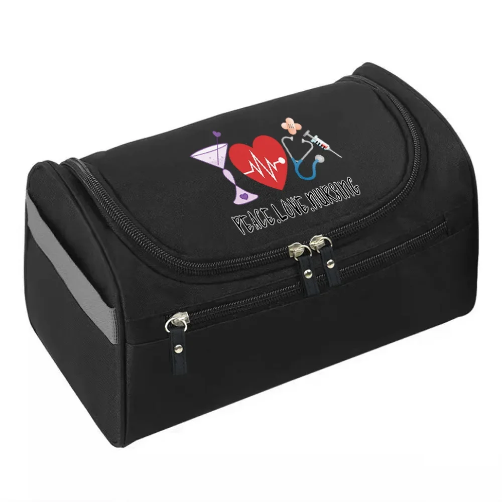 Men Makeup Bag Functional Hanging Travel Toiletries Organizer Storage Pouch Make Up Case Nurse Pattern Beauty Cosmetic Bag