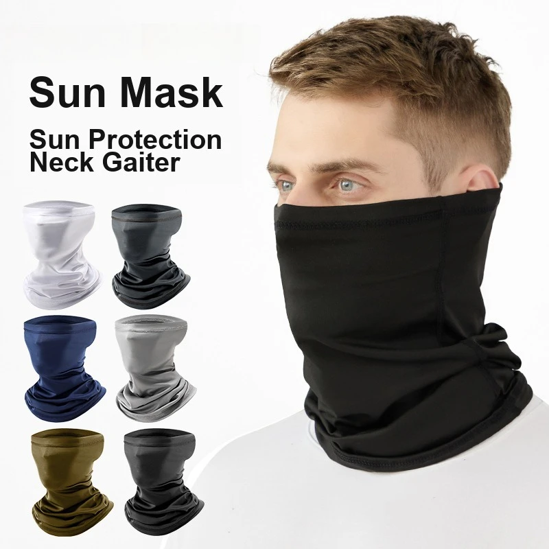 Ice Silk Sun Protection Neck Gaiter Breathable Multifunctional Face Head Cover for Cycling Fishing and Outdoor Sports