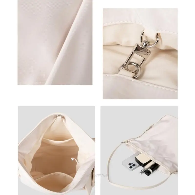 

X5XA Contemporary Commuters Friendly Bag For Women Lightweight Nylon Fabric Wear Resistant Design Adjustable Strap And Charm