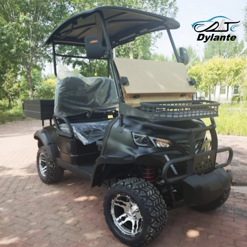 2025 Hot Selling Legal Customized 4 Seater 60V 72V Lithium Battery Electric Golf Cart 30% Max Driving Slope With Rear Cargo Box