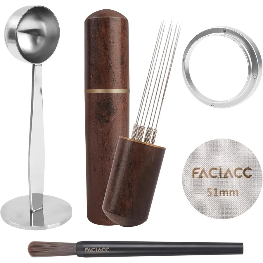 

FACIACC 51 мм комплект аксессуаров для Espro Wdt Tool espro Дозирующая воронка Шайба Комплект экрана 2 в 1 51 мм Espro Tamper Кофейная ложка Комплект бариста