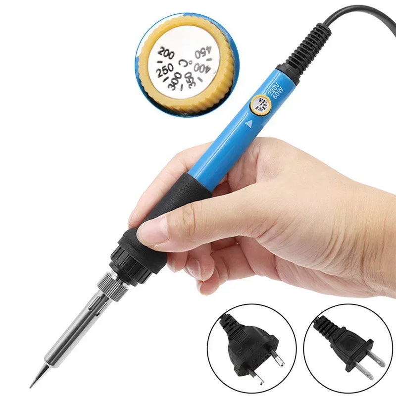 60W Soldering Iron Adjustable Temperature Electric Solder Iron Rework Station Mini Handle Heat Pencil Welding Repair Tools image 6