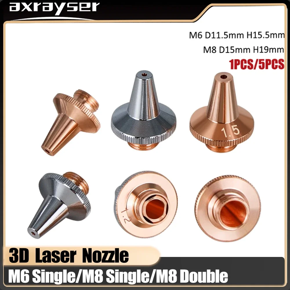 

Laser Nozzle 3D M8 D15mm H19mm M6 D11.5 H15.5 Raytools Cutting Nozzle Single & Double Layer For BT240S BM109 BT210S BM111 BM112