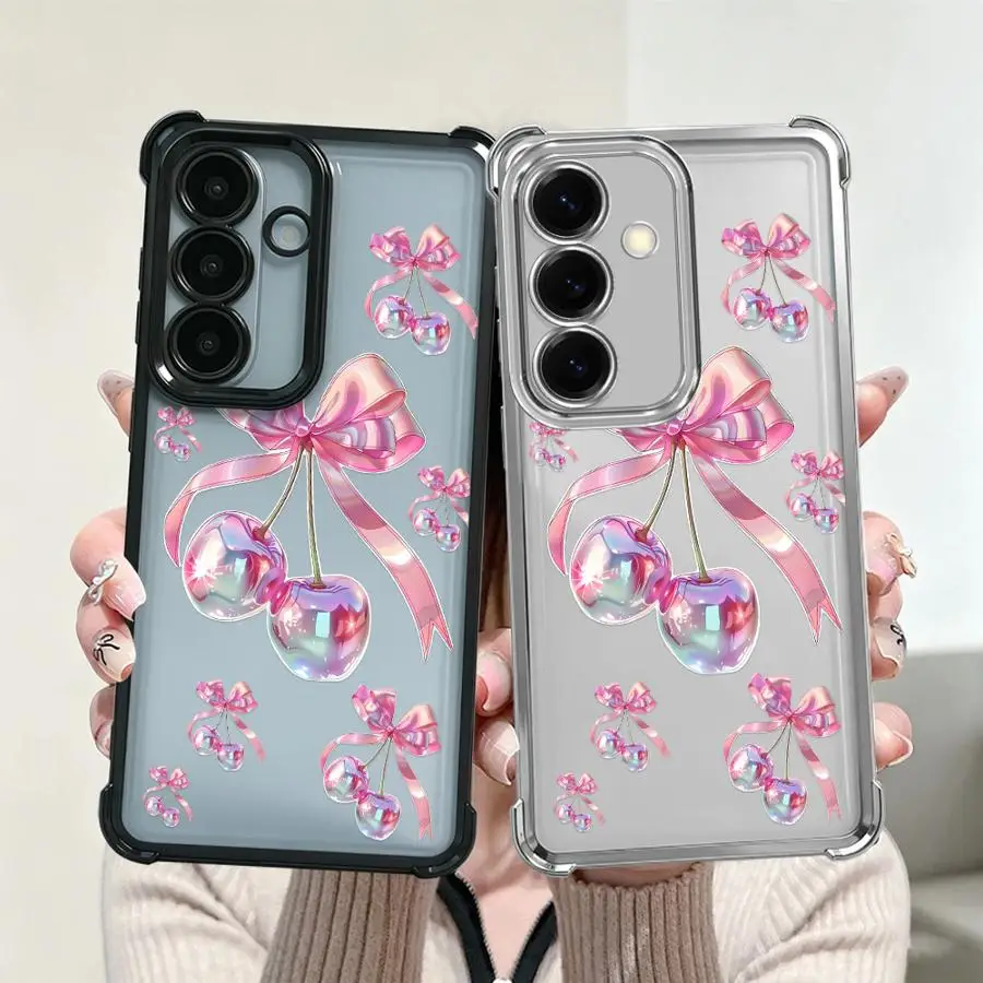 Shiny Bow Phone Cover Case for Samsung Galaxy A14 A04 A07 A53 A15 A05 A23 A51 A12 A03 A33 A50 A16 A06 A73 A13 A24 A52 A54 A34