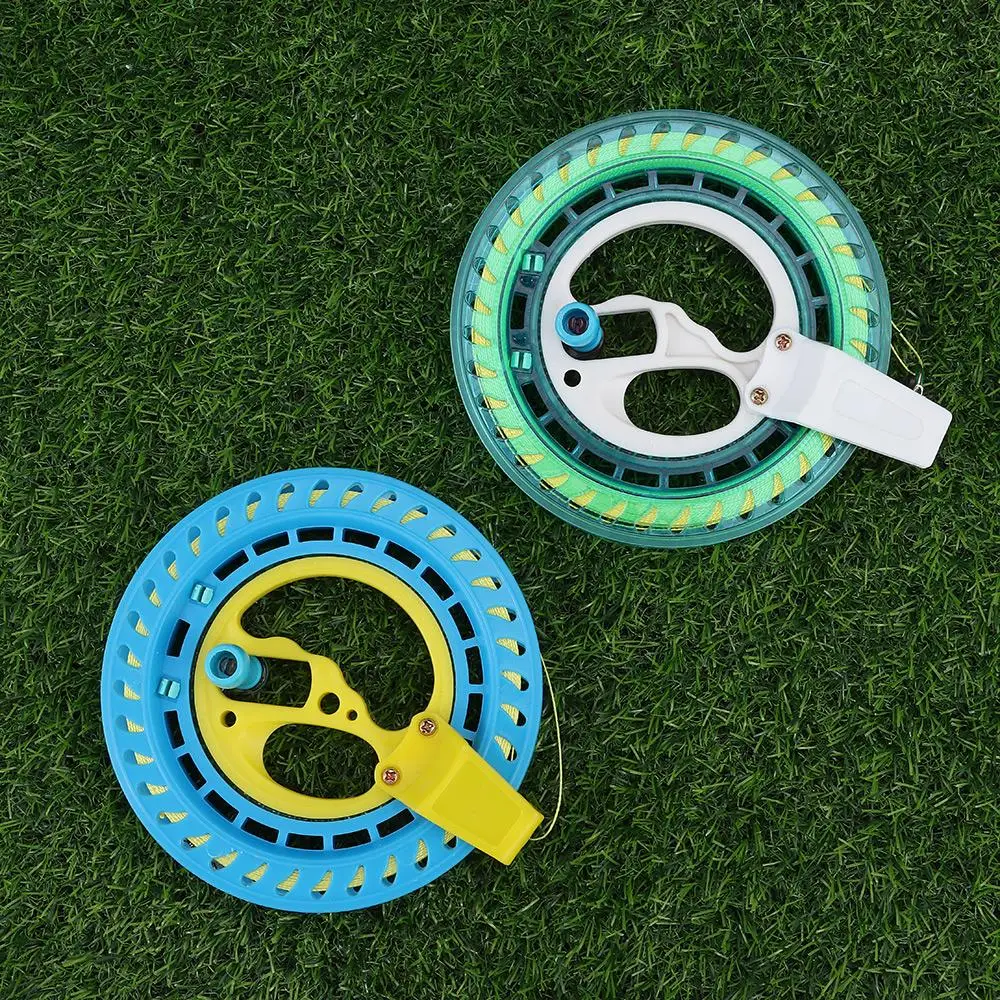 Creatieve Vliegers Ronde Blauwe Winder Fire Wheel Kite Reel Handle Tool String Flying