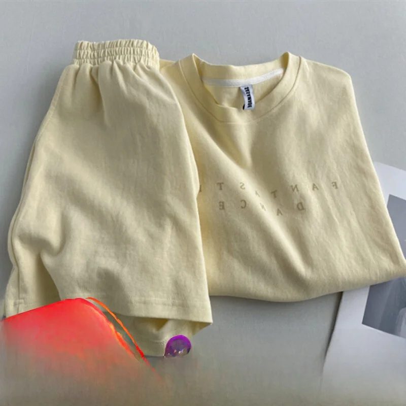 

Loose Casual Sportswear Set for Women Thin Short Sleeve T-Shirt And Shorts Two-Piece Suit Special Large Size 300 Pounds