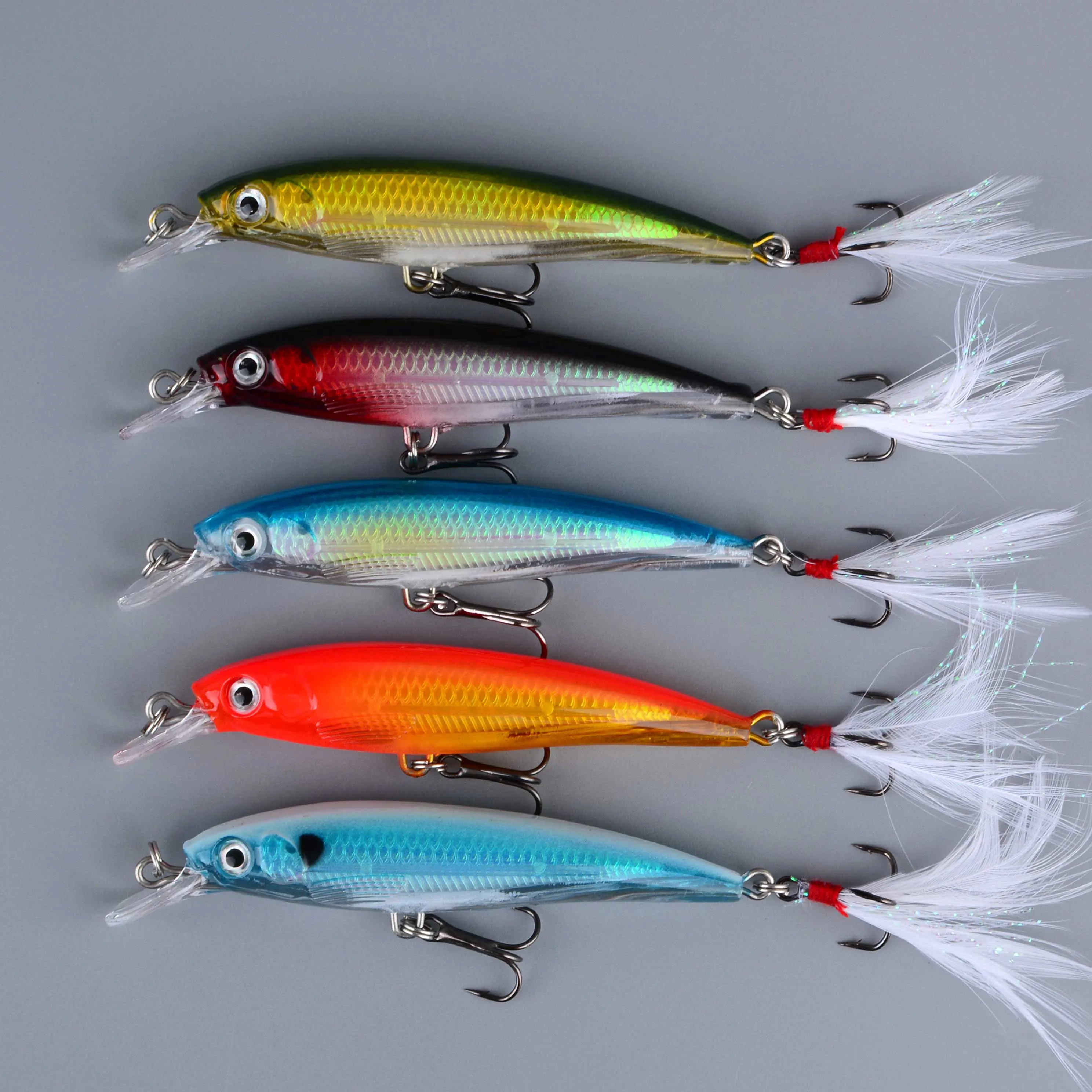 1 Stück Larser Minnow Angelköder, schnellerer Fang von Barsch mit Federhaken, künstlicher Köder, Crankbait, 9 cm/7,5 g Angelköder – Detail 3