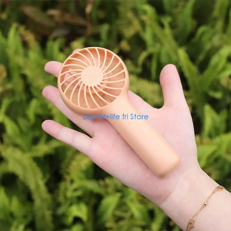 E06D Summer Portable Mini Fan 3 Speed Adjustable Fans USB Rechargeable Desk Handheld Air Conditioner Cooler Outside Travel