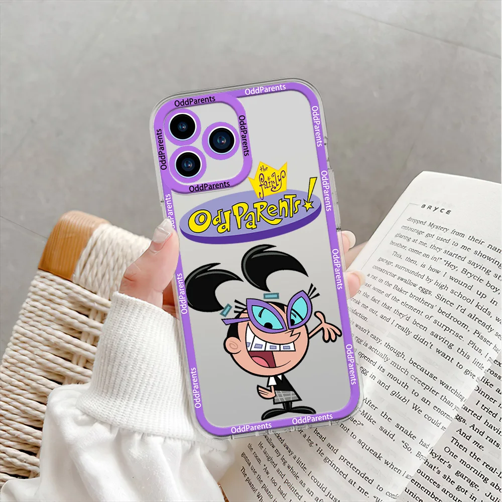 Cartoon The Fairly OddParents Phone Case for iPhone 12 11 13 14 15 16 Max Pro Plus Transparent Bezel Shell