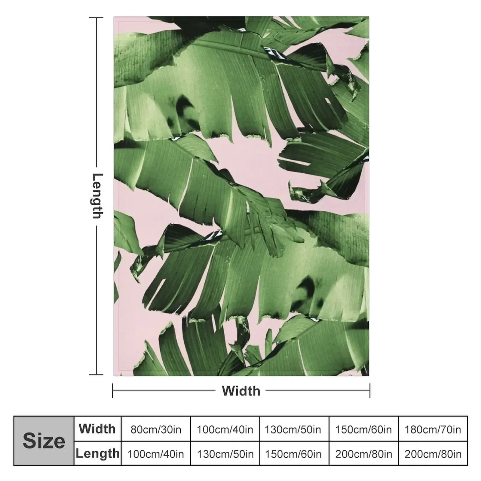 Blush Banana Leaves Dream #8 #tropical #decor #art Throw Blanket couch cozy soft plush fuzzy picnic outdoor blanket
