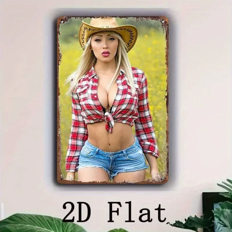 Vintage Blechschild Retro Bikini Wandkunst 12x8 Zoll Metallposter für Home Bar Garage Dekor