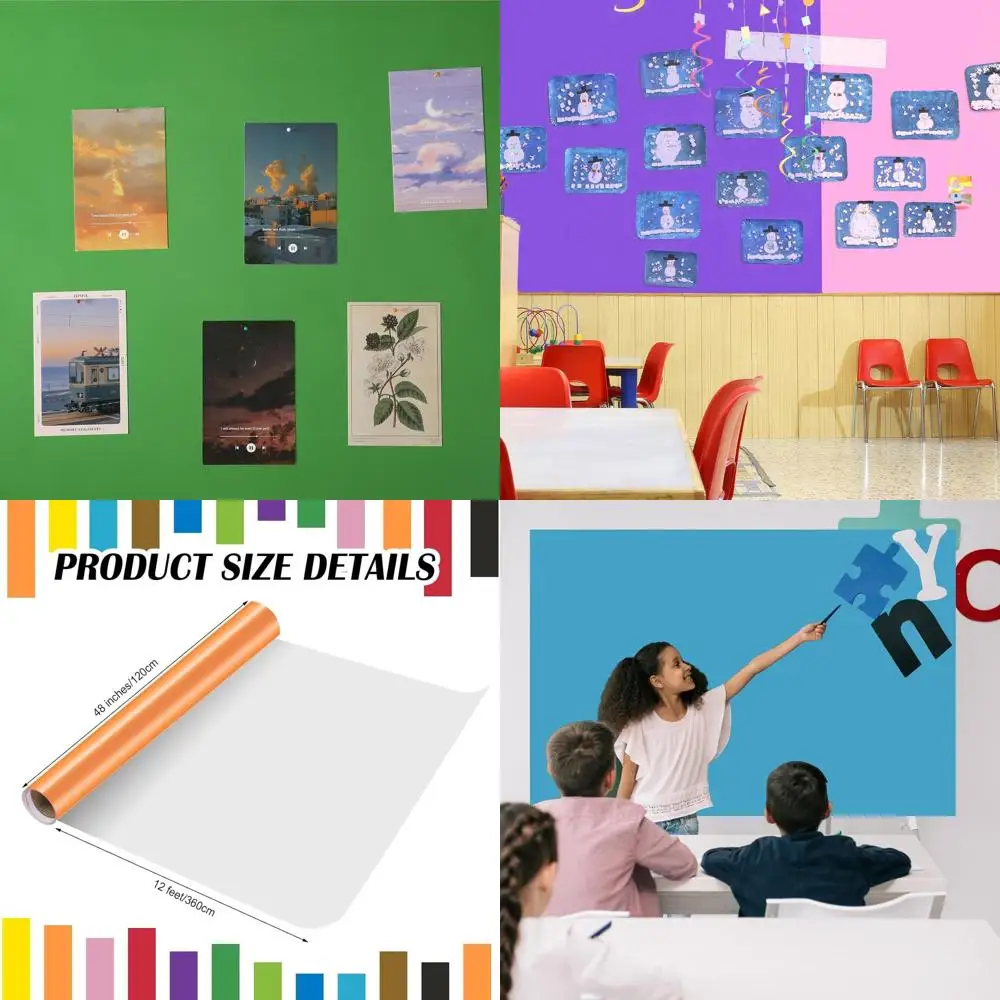 

12-цветный устойчивый к выцветанию рулон бумаги для досок объявлений 48 x 12 футов для искусства, поделок и использования в классе