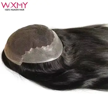 Adorno de encaje suizo Q6, adorno de cabello humano largo de 16 