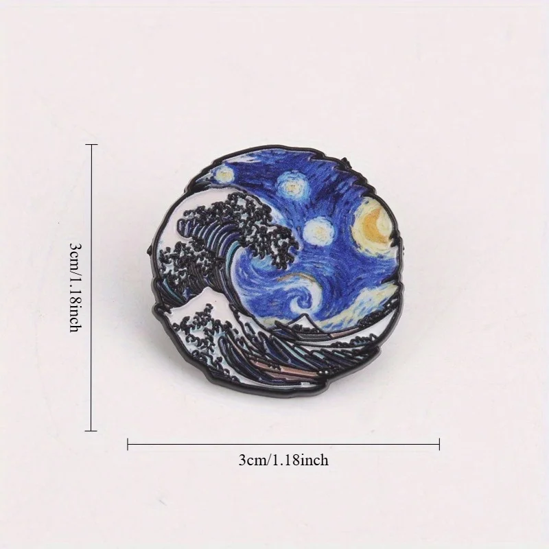 Van-Gogh-Stil Kleine Tier-Emaille-Broschen Geeignet für Mode-Enthusiasten als Accessoires, Abzeichen und Bevorzugte Geschenke – Detail 5