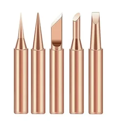 5pcs Soldering Iron Tip I+B+K+3C+2.4D Electric Soldering Iron Head Copper Welding Head For Soldering Station Welding Equipment