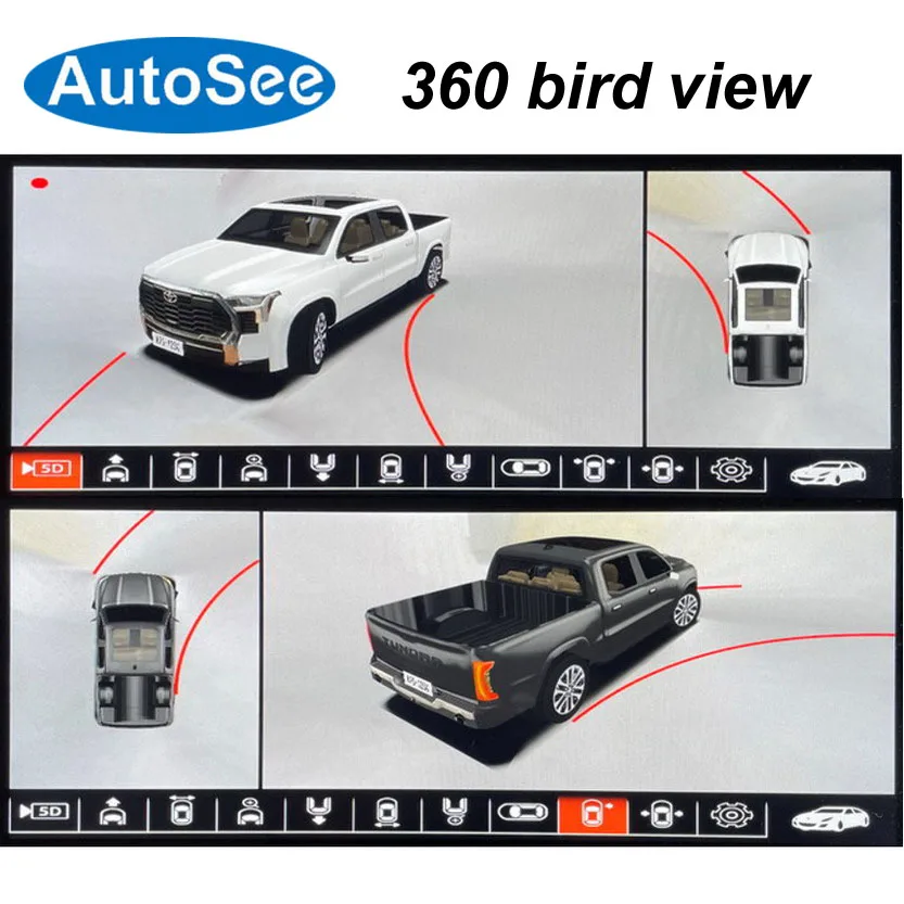 

suit original OEM monitor 2022 for Toyota Tundra 360 degree camera birds eye Panoramic view Front rear Surround parking reverse