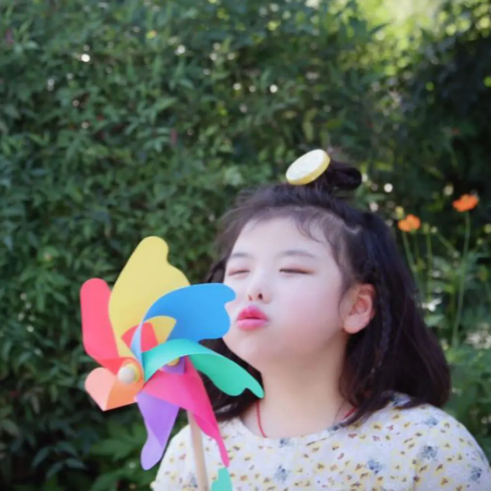 

10Pcs Adorable Pinwheels Eye-Catching Design Garden Lawn Yard Decor Kids Safe Outdoor Colorful Wind Kids Windmill Toy