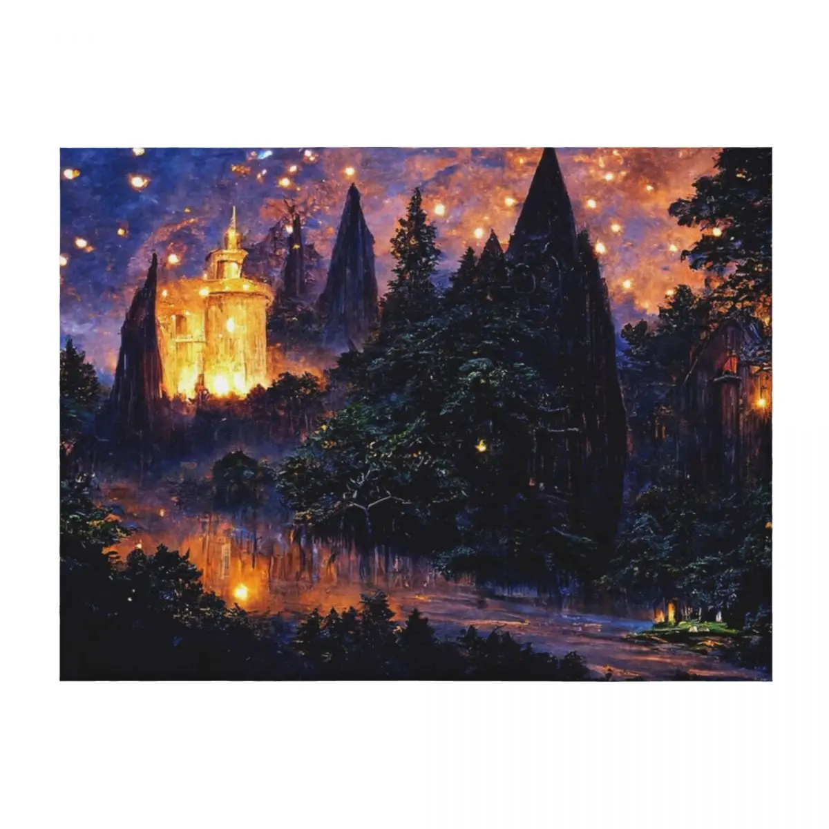 

City of Elves Throw Blanket Large sofa bed bed plaid Plaid Blankets