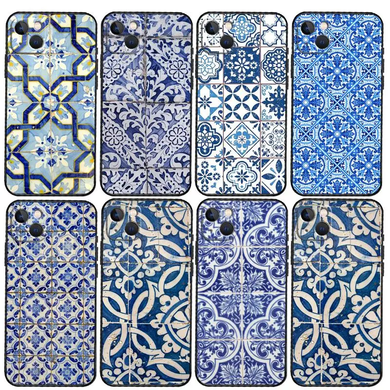 Portuguese Tiles Phone Case For iPhone 11 12 13 14 15 16 Pro Max Mini Plus X XS Max XR Back Cover