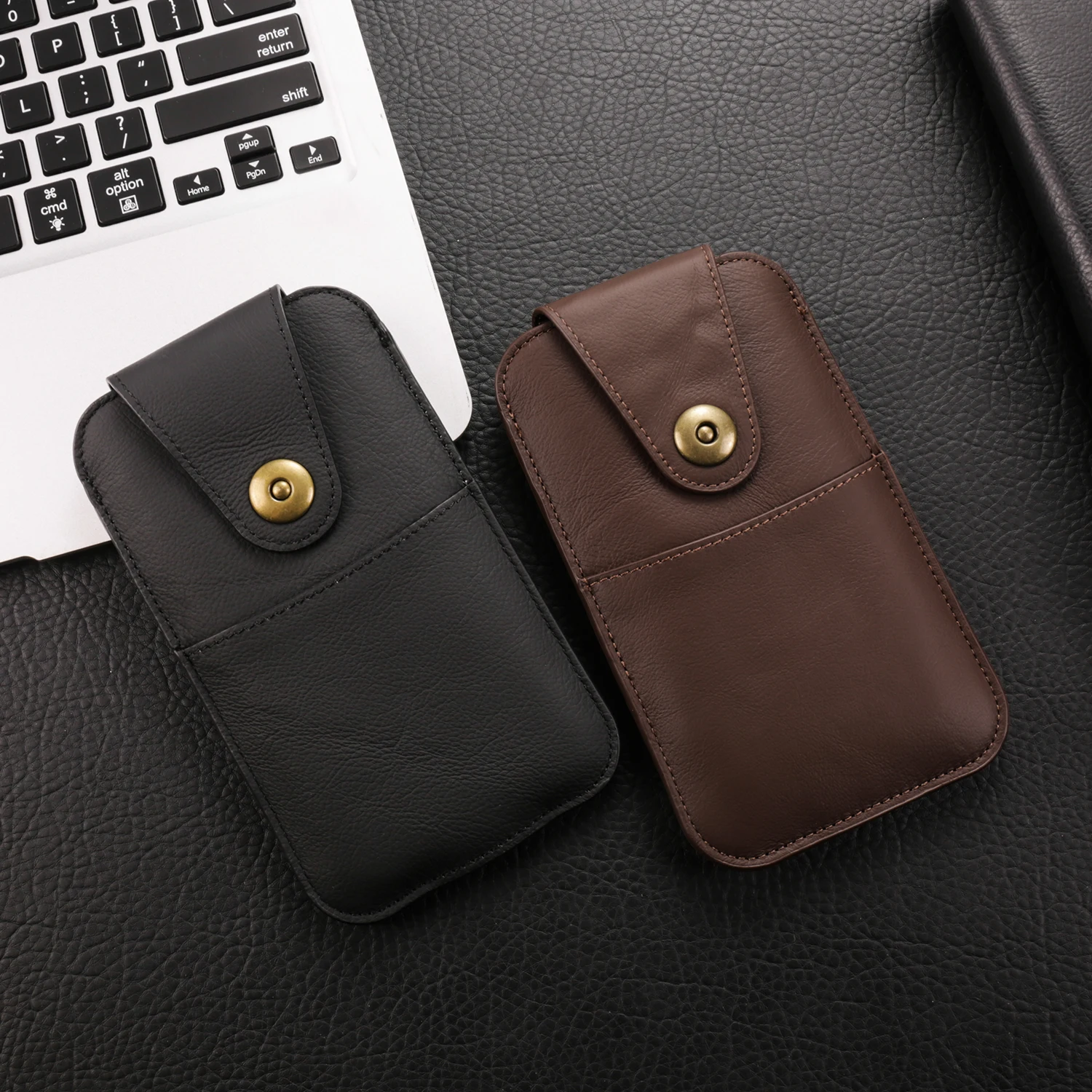 Genuine Leather Belt Clip Phone Case Men Waist Bag For Xiaomi 13 Lite 13T 12T,Redmi Note 12 11 10 9 7 Pro 11S 13C Holster Pouch