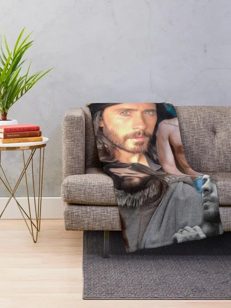 jared leto photo collage Throw Blanket Fashion Sofas Luxury Thicken Blankets