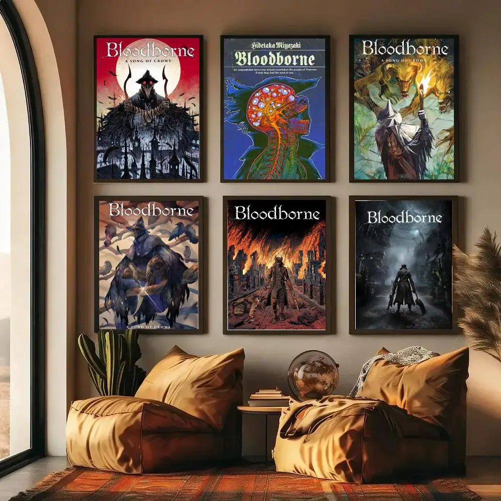 B-Bloodborne Poster High-definition Waterproof Poster Stickers, Suitable For Bedroom, Living Room, Home Decoration