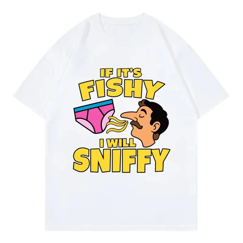 2026 Cool If It's Fishy I Will Sniffy Funny Meme T-shirts Men Women Fashion Y2k Short Sleeve T Shirt Summer Ca