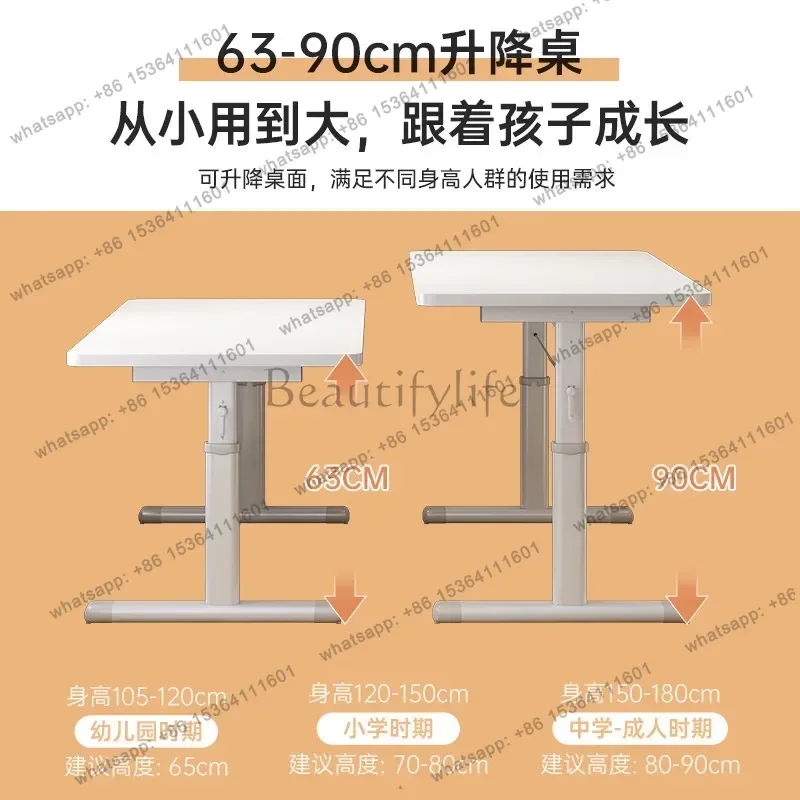 ld Simple Hand Crank Lifting Table Manual Automatic Study Table Training Desk Gaming Computer Desk   Office Furniture
