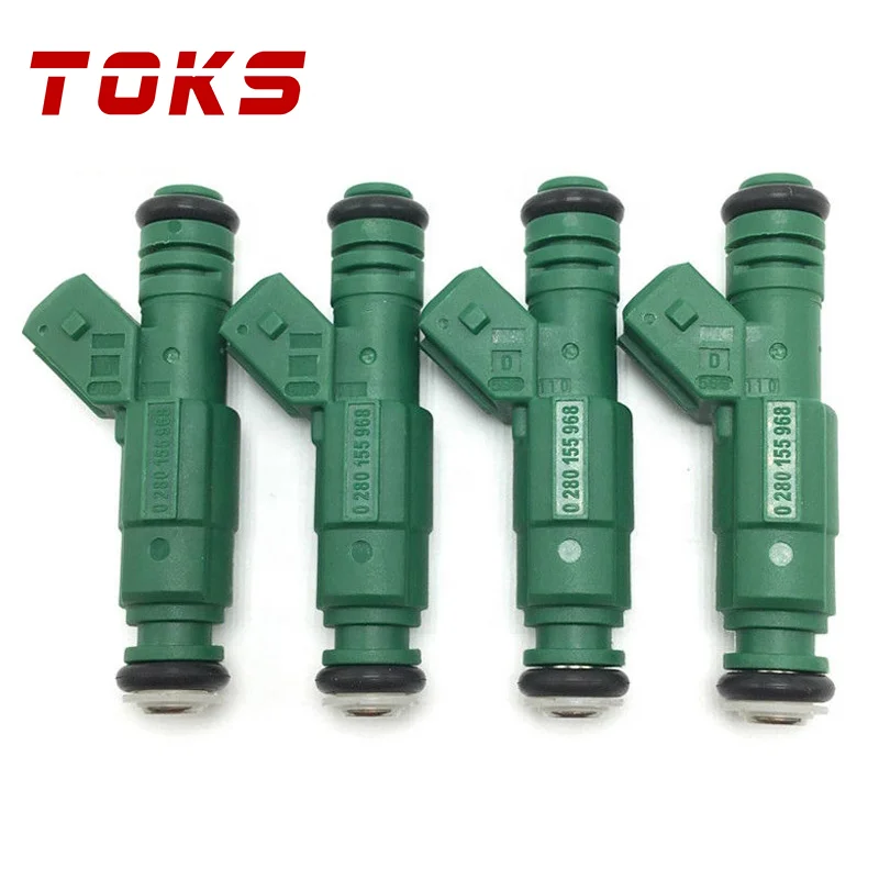 TOKS 4 x/lot 0280155968 Fuel Injector wash Fit For Volov S60   V70 2003-2007 Audi A4 1.8L vw Jetta High Quality filters for cars