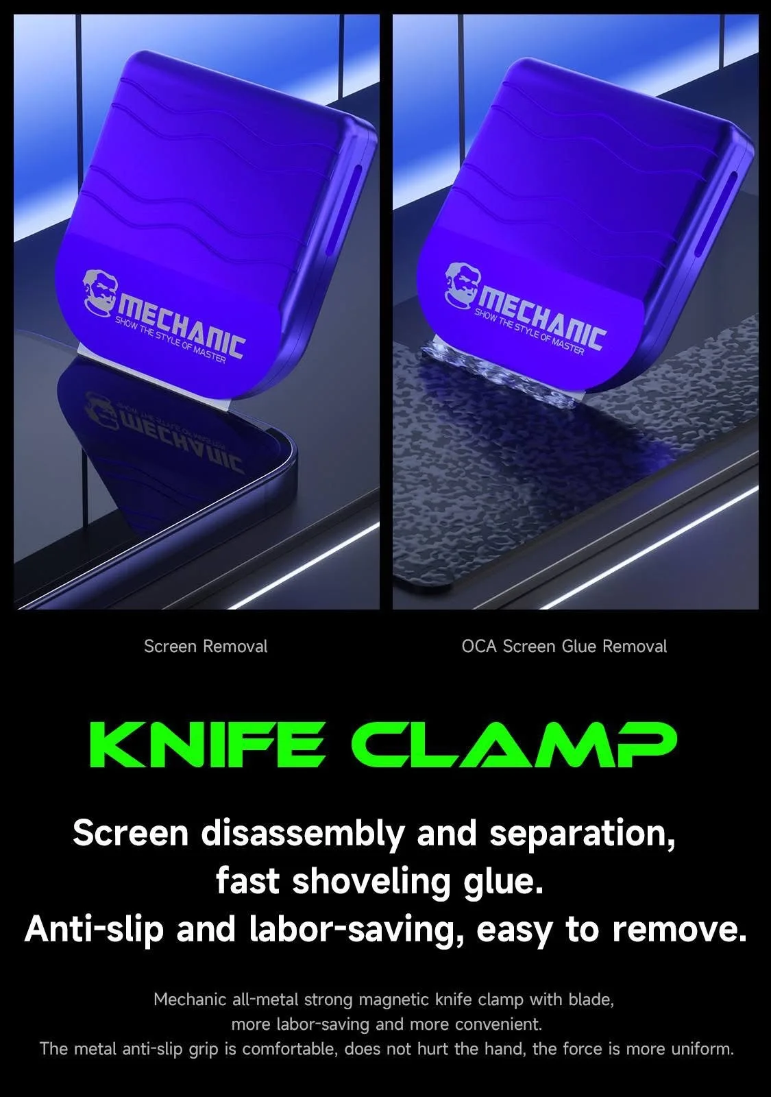 Clipe de lâmina magnética forte totalmente metálico MECÂNICO para evitar cortes e facilitar o uso de ferramentas auxiliares de lâmina e ferramentas de reparo