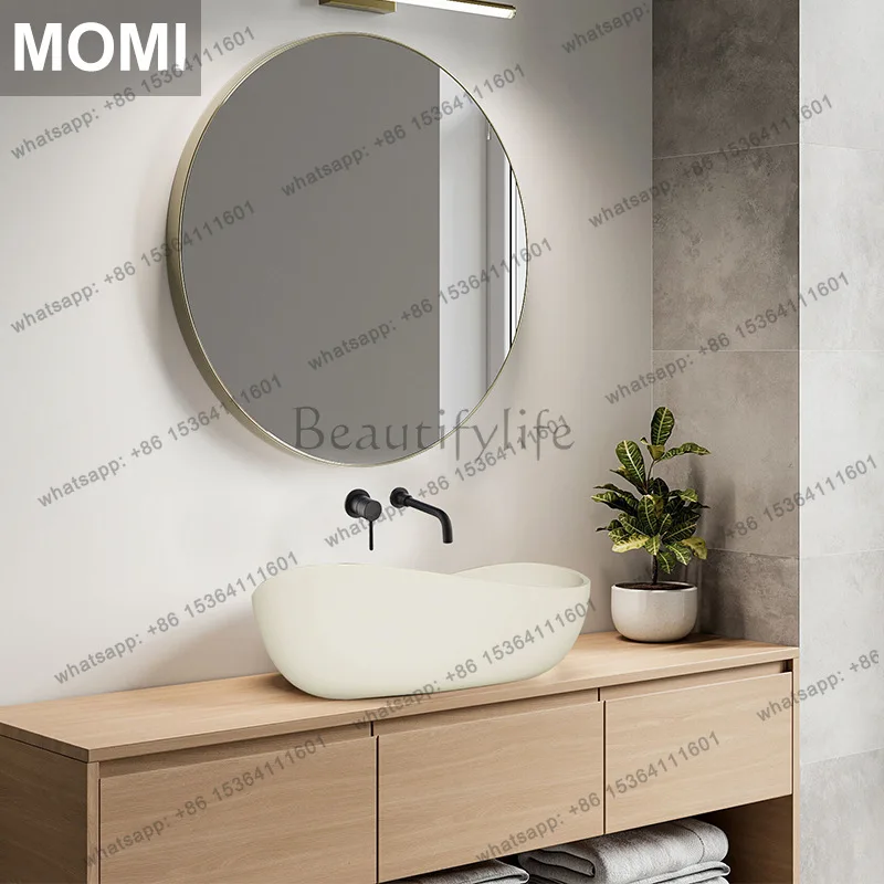 Wabi Sand Cream Wind Fashion Stage Washbasin B & B Premium Travertine Art Washbasin