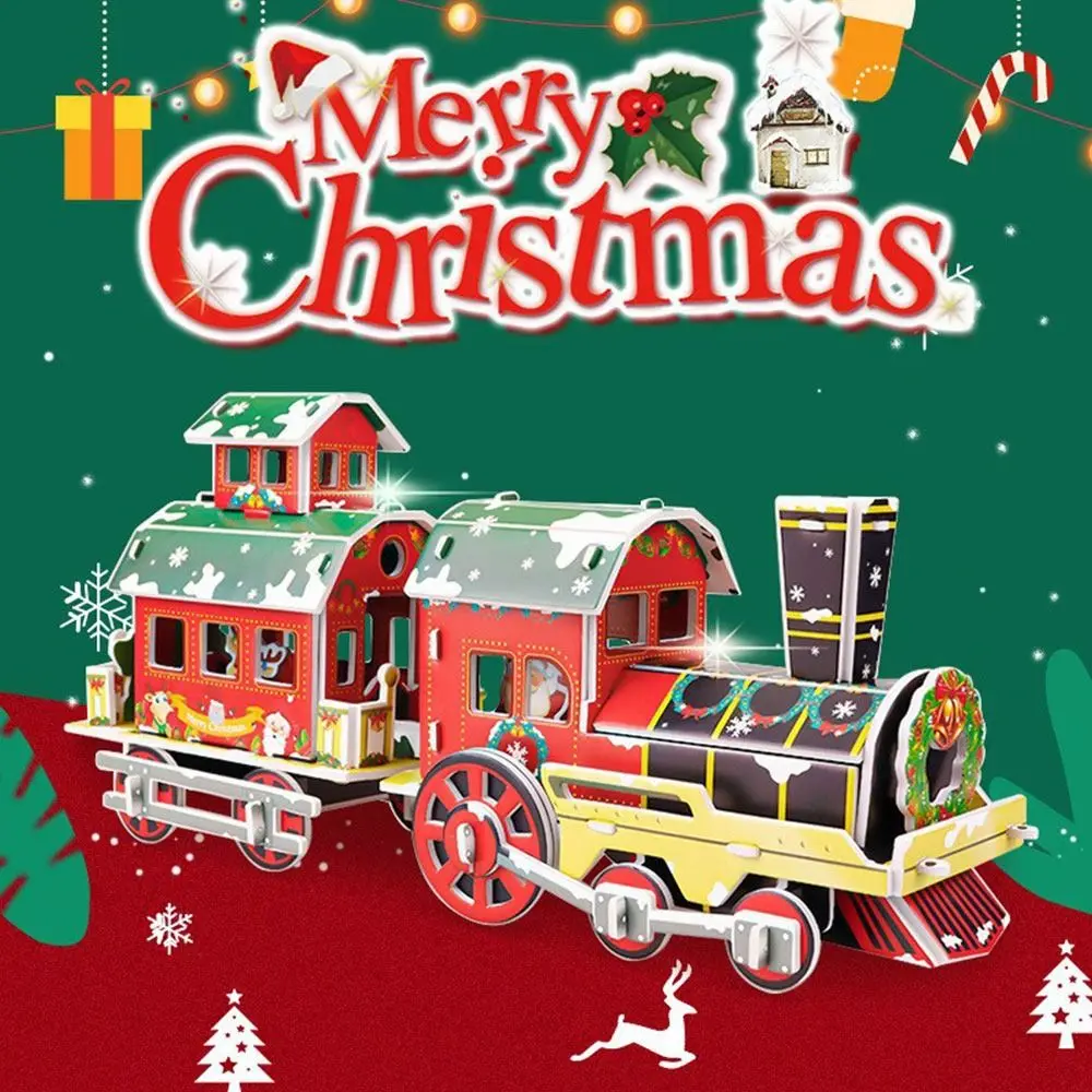 

Ручная обучающая сборка, Рождественская 3D-головоломка, бумажная модель дома, образование, ручная работа, обучающая головоломка «сделай сам»