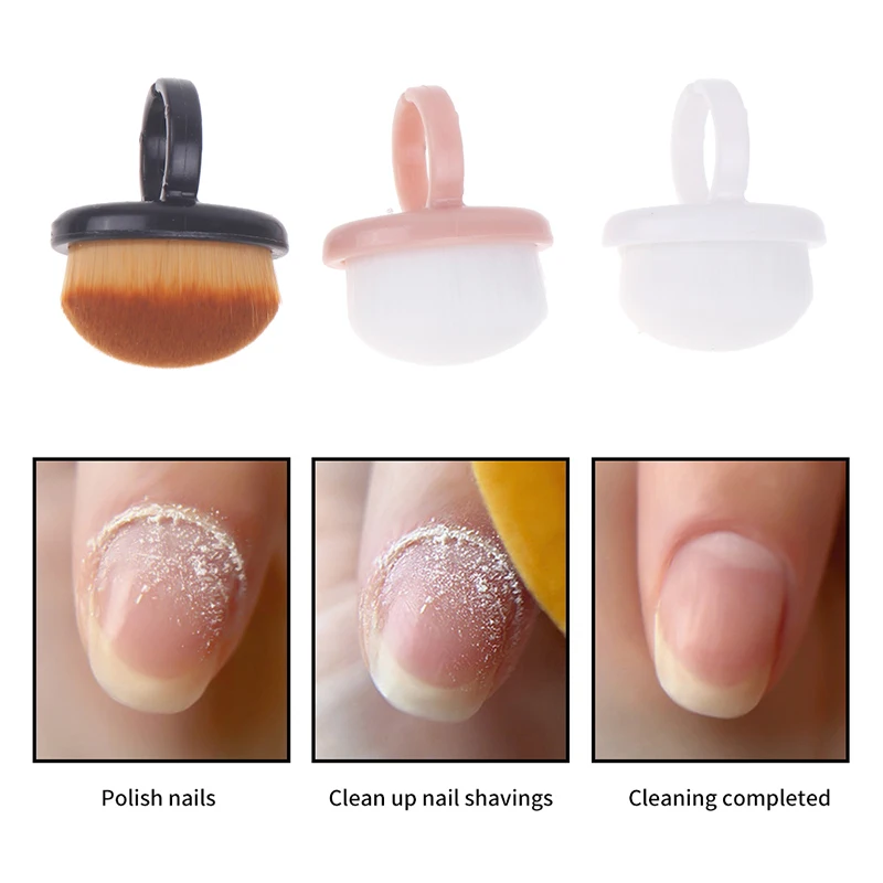 1Pcs Nails Art Dust Brush Buckle Brush Oval Gel Dust Cleaning Make Up Ring-shaped Brush Manicure Tools