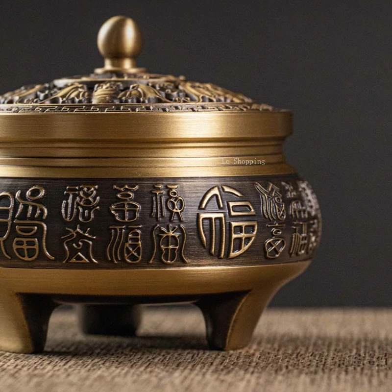 مبخرة نحاسية مصنوعة يدويًا نقية ، مبخرة إبداعية ، عبادة البوذية ، حفل شاي ، ديكور صغير ، داخلي ، مكتب