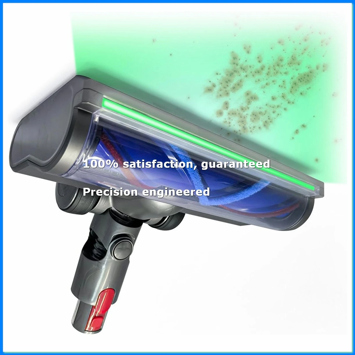 ●Vacuum Head Hardwood Floor Attachment for V7 V8 V10 V11 V15 G5, Replacement Cleaner Head Full-Area LED Green Light-A57M