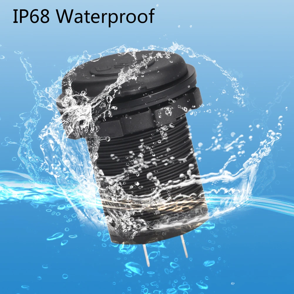12V/24V Dual USB Charger Socket Adapter Waterproof Power Outlet 3.1A LED Digital Display for  Car Boat Marine RV Motorcycle D5